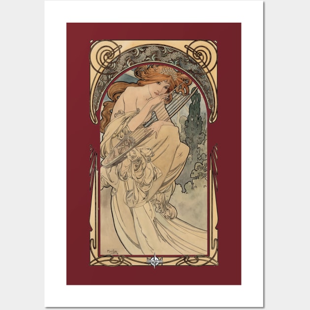 Allegorie de la Musique by Alphonse Mucha Wall Art by Hiraeth Tees